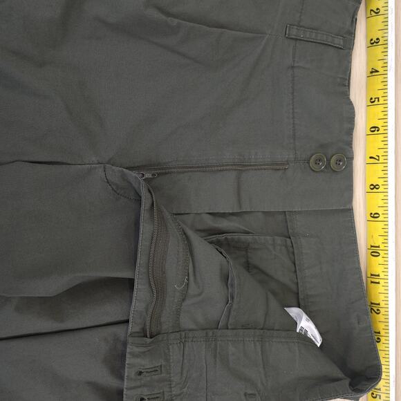 Uniqlo Pants Womens 4 Green High Rise Wide Leg Cropped Cotton Blend Casual - Picture 9 of 12